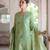 Green colour ethnic style woven designer chanderi silk salwar suit