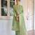 Green colour ethnic style woven designer chanderi silk salwar suit