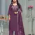 Beautiful purple colour rayon cotton readymade suit with graceful embroidery work for ethnic party looks