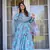 Heavy and ethnic graceful looks sky blue colour palazzo dress for partywear looks