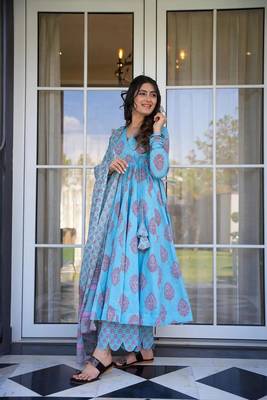 Heavy and ethnic graceful looks sky blue colour palazzo dress for partywear looks 2