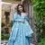 Heavy and ethnic graceful looks sky blue colour stylish dress for partywear looks