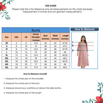 Women'S Embroidered Floral Printed A-Line Kurta (Pink) 6