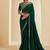 pure cotton soft silk dark green saree for mehndi ceremony