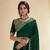 pure cotton soft silk dark green saree for mehndi ceremony