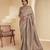 brown colour soft cotton silk saree with designer blouse