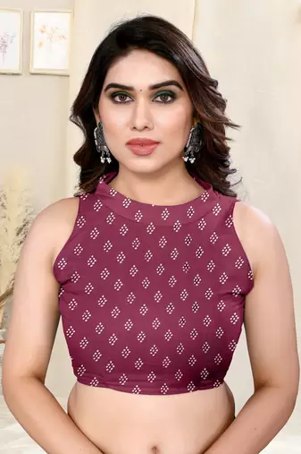 Magenta Chiffon Paisley Batik Print Saree With Unstitched Blouse Piece