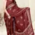 Maroon Chiffon Paisley Batik Print Saree With Unstitched Blouse Piece