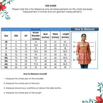 Women'S Floral Placement Printed Short Kurti (Red) 6