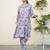 Women lavender muslin printed shirt & pant set (co-ords set)