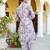 Women lavender muslin printed shirt & pant set (co-ords set)