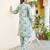 Women mint muslin printed shirt & pant set (co-ords set)