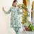 Women mint muslin printed shirt & pant set (co-ords set)