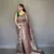 Grey diva style of silk Bland zari Border degital Printed saree with Blouse