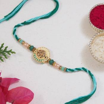 Designer bhaiya rakhi with roli chawal & rakshabandhan card for men/bro/brother  1