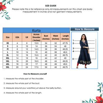 Women'S Cotton Slub Patch Work Angrakha Kurta (Blue) 6