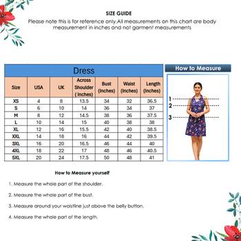 Cotton Floral Printed Short Dress Blue 6