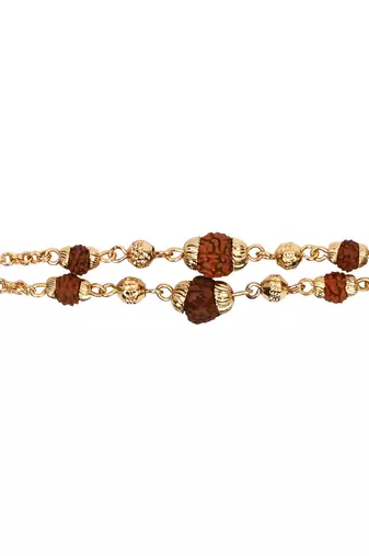 Rudraksha bracelet rakhi with roli chawal & rakshabandhan card for men/bro/brother (r280)