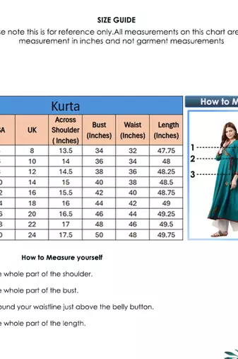 Women'S Cotton Slub Patch Work Angrakha Kurta (Teal)
