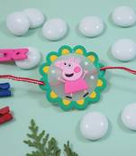 Fancy cartoon kids rakhi with roli chawal & rakshabandhan card for baby boys/bro/brother/bhai 