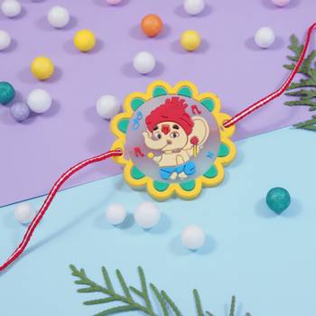 Fancy cartoon kids rakhi with roli chawal & rakshabandhan card for baby boys/bro/brother/bhai  1