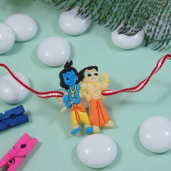 Fancy cartoon kids rakhi with roli chawal & rakshabandhan card for baby boys/bro/brother/bhai  1