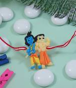 Fancy cartoon kids rakhi with roli chawal & rakshabandhan card for baby boys/bro/brother/bhai 