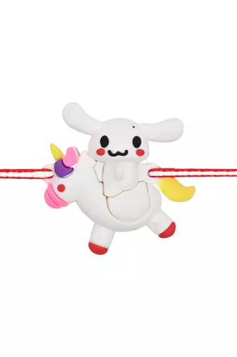 Fancy cartoon kids rakhi with roli chawal & rakshabandhan card for new born baby boys/bro/brother/bhai 