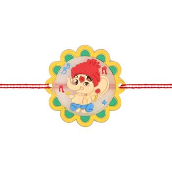 Fancy cartoon kids rakhi with roli chawal & rakshabandhan card for baby boys/bro/brother/bhai  2