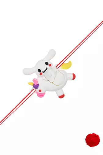 Fancy cartoon kids rakhi with roli chawal & rakshabandhan card for new born baby boys/bro/brother/bhai 