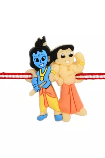 Fancy cartoon kids rakhi with roli chawal & rakshabandhan card for baby boys/bro/brother/bhai 