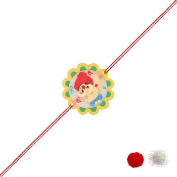 Fancy cartoon kids rakhi with roli chawal & rakshabandhan card for baby boys/bro/brother/bhai  3