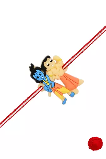 Fancy cartoon kids rakhi with roli chawal & rakshabandhan card for baby boys/bro/brother/bhai 