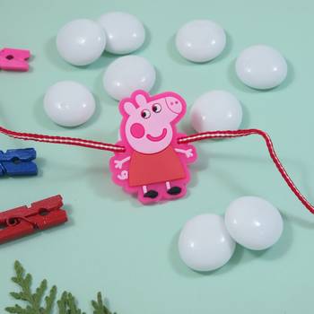 Fancy cartoon kids rakhi with roli chawal & rakshabandhan card for baby boys/bro/brother/bhai  1