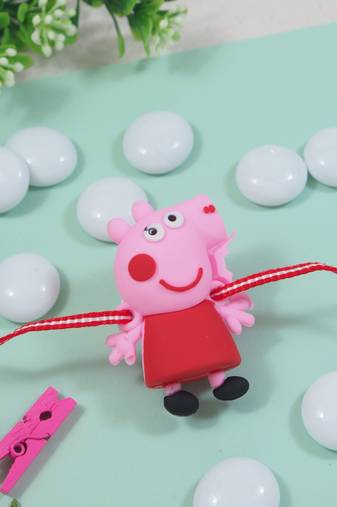 Fancy cartoon kids rakhi with roli chawal & rakshabandhan card for baby boys/bro/brother/bhai 