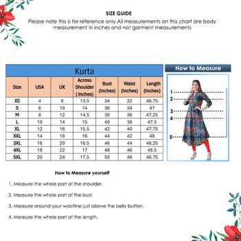 Womens Cotton Printed Anarkali Kurta (Black) 6