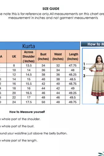 Women'S Cotton Printed Anarkali Kurta (Beige)