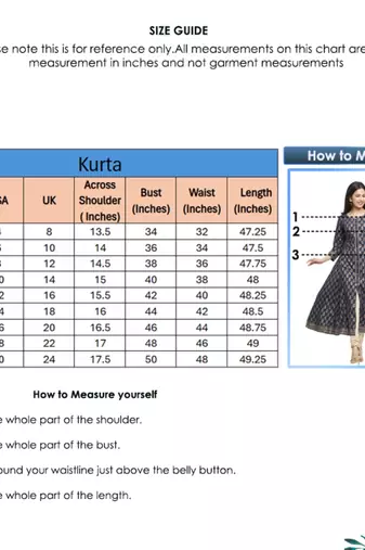 Women'S Cotton Gold Print Anarkali Kurta (Blue)