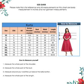Women'S Cotton Gold Print Anarkali Kurta (Pink) 6