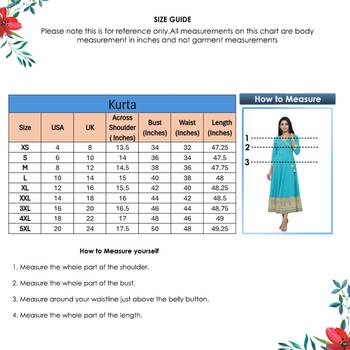Women'S Cotton Blend Kalamkari Print Kaantha Work Anarkali Kurta (Teal) 6