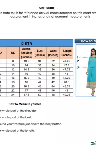 Women'S Cotton Blend Kalamkari Print Kaantha Work Anarkali Kurta (Teal)