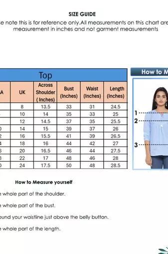 Women'S Blue Cotton Embroidered Top
