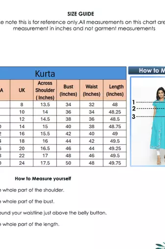 Women'S Cotton Slub Embroidery Kurta (Teal)