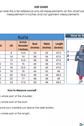 Women'S Cambric Cotton Printed Mirror Work A-Line Kurta (Blue)