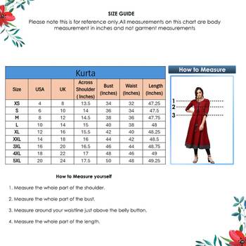 Women'S Cotton Slub Embroidered Anarkali Kurta (Maroon) 6
