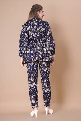 Trendy deisgner crepe fabric stylish printed top and bottom set 3