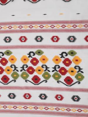 Bengal handloom silk cotton dhakai saree (white) 4