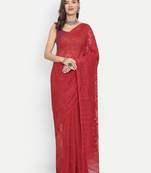 Bengal Handloom Soft Dhakai Saree (Red) Without Blouse