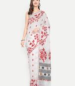 Bengal handloom slab cotton saree (white)