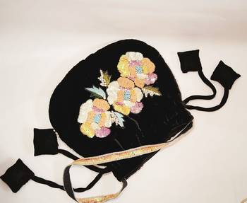 Women's embellished potli hand bag with multi color sequins beaded work 2